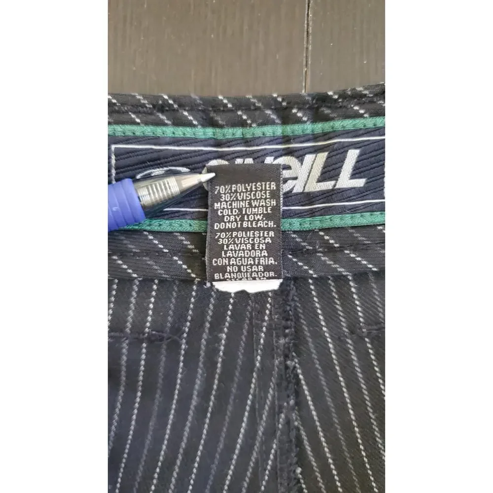 O'Neill Mens Chino Shorts W36 XLarge Black With Gray Stripes